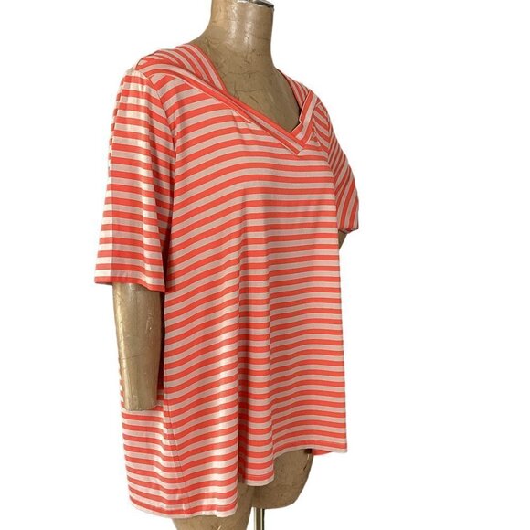 NWT Ulla Popken Top Colorful Striped Relaxed Fit Stretch Knit Plus Sz 24/26 269D - Picture 3 of 9